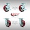 Service Caster 5 Inch SS Poly on Aluminum Caster Set with Roller Bearings 4 Swivel Lock 2 Brake SCC-SS30S520-PAR-TLB-BSL-2-BSL-2 - alternate 3